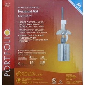 Portfolio Pendant Kit - Medium - Brushed Steel Finish - New